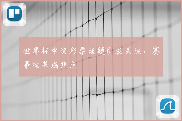 世界杯中奖彩票话题引发关注，赛事结果成焦点